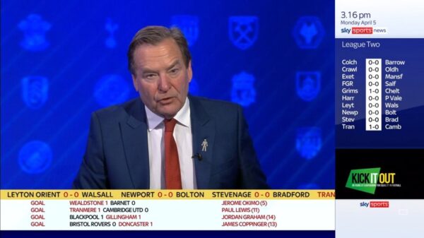 Jeff Stelling Sky Sports 10