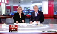 Saddam Hussein Sentenced  BBC News Channel Maxine Mawhinney and Peter Sissions