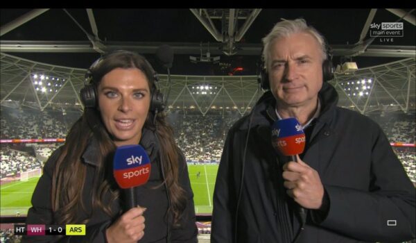 Emma Saunders with Alan Smith at West Ham