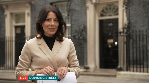 Lucrezia Millarini in Downing Street for ITV News 1