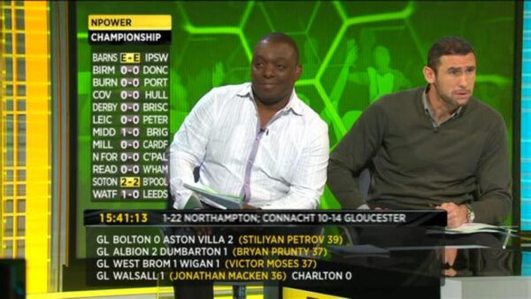 BBC Final Score in New Studio in Salford Manchester 7