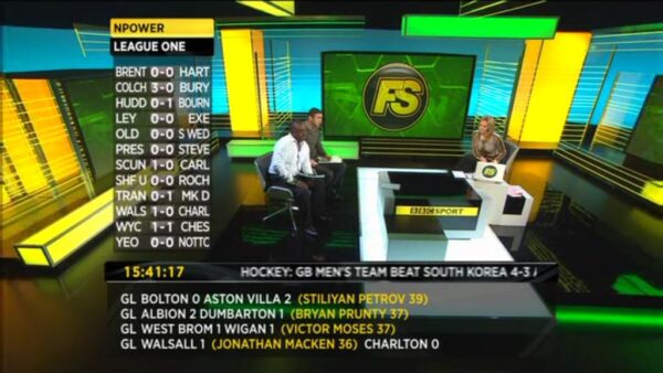 BBC Final Score in New Studio in Salford Manchester 8
