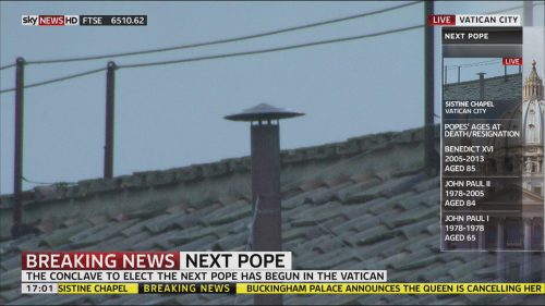 Sky News airs special HD side panels during Papal Conclave