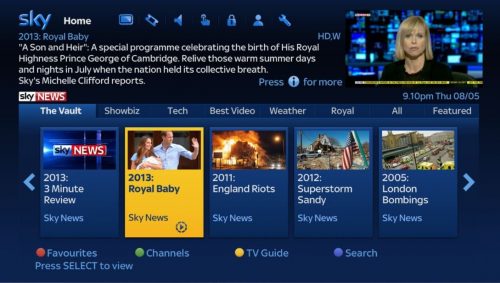 Sky News Catch Up on Sky On Demand