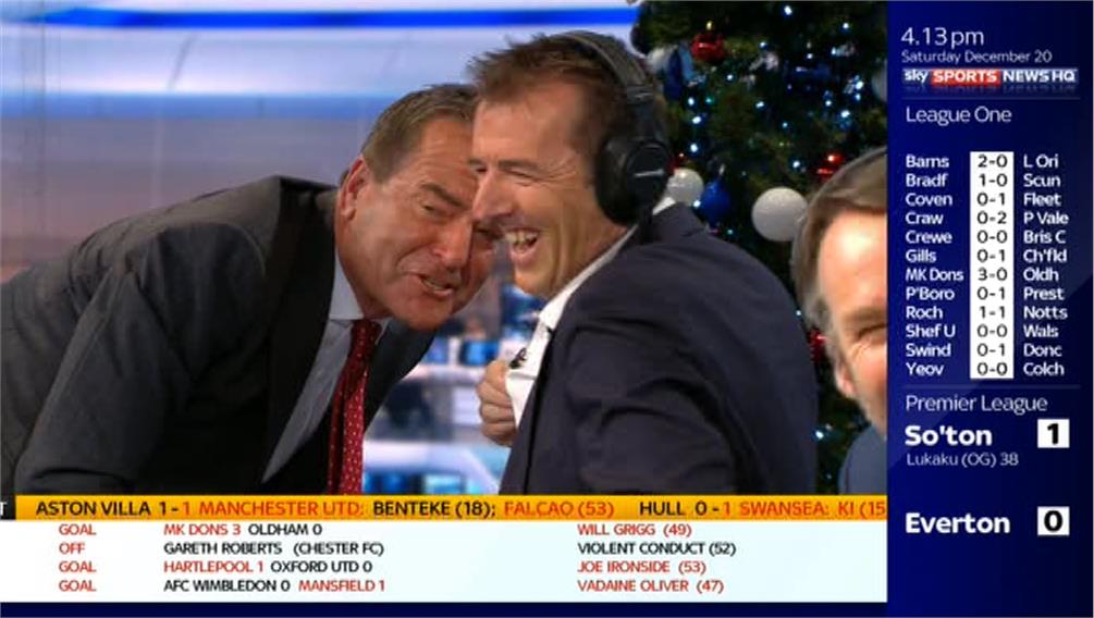 Sky Sports Jeff losing Microphone celebrating Hartlepool goal