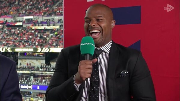 Osi Umenyiora at Super Bowl 58 on ITV 1