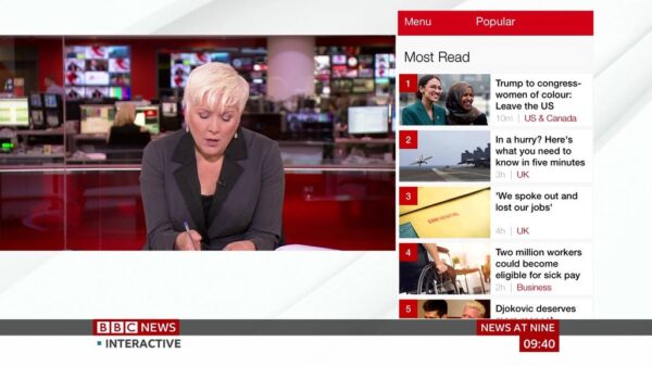 BBC News Presentation 2019 News at Nine 32