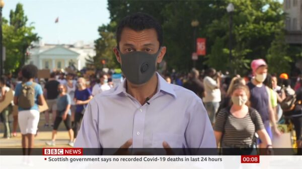 Aleem Maqbool BBC News Black Lives Matter protest in Washington 1