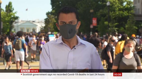 Aleem Maqbool BBC News Black Lives Matter protest in Washington 2