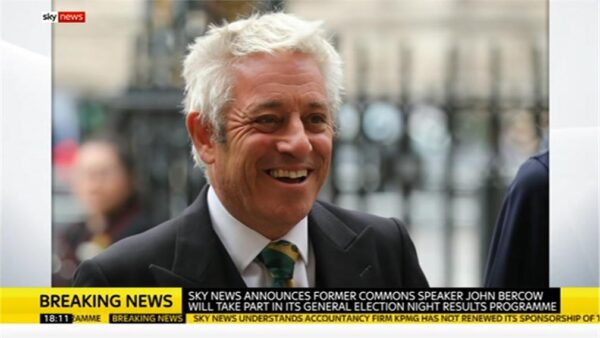 John Bercow Sky News Election results programme 2019