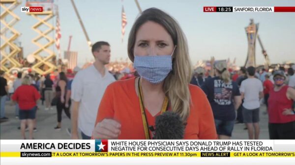 BBC Sky reporting from Sanford Florida Donald Trump Rally 3