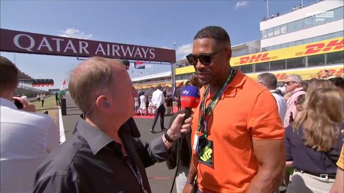 Michael Strahan with Martin Brundle