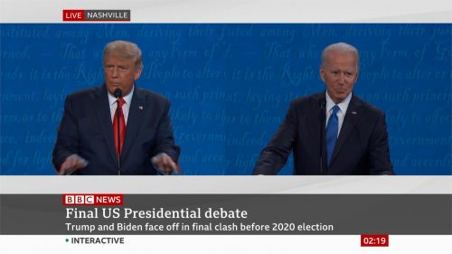 US Election 2020 - BBC News - Final Debate (19)