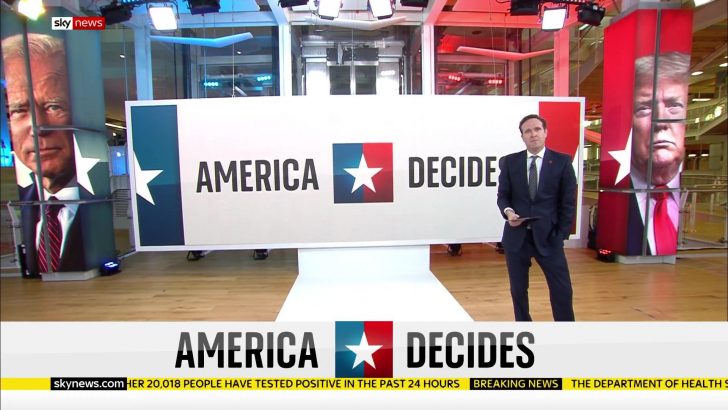 US 2020 – Sky News AR set up at Sky News Centre