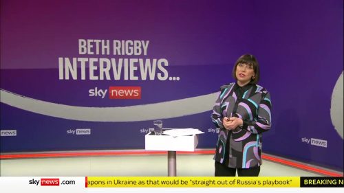 Beth Rigby Interviews... Sky News Programme 2022 (4)