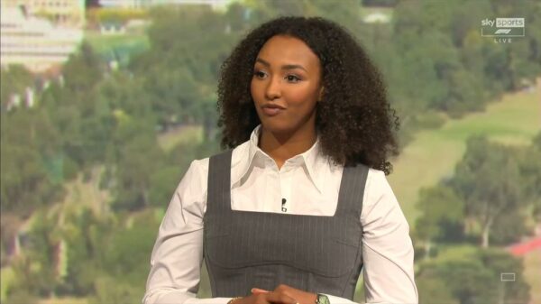 Naomi Schiff in Sky Sports F1 Studio in London 1