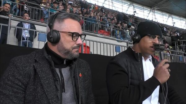 Jack Crawford and Darren Flecther at Wembley for NFL 2022 1