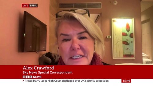 Sky's Alex Crawford on BBC News Channel