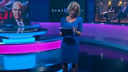Gillian Anderson as Emily Maitlis on Scoop